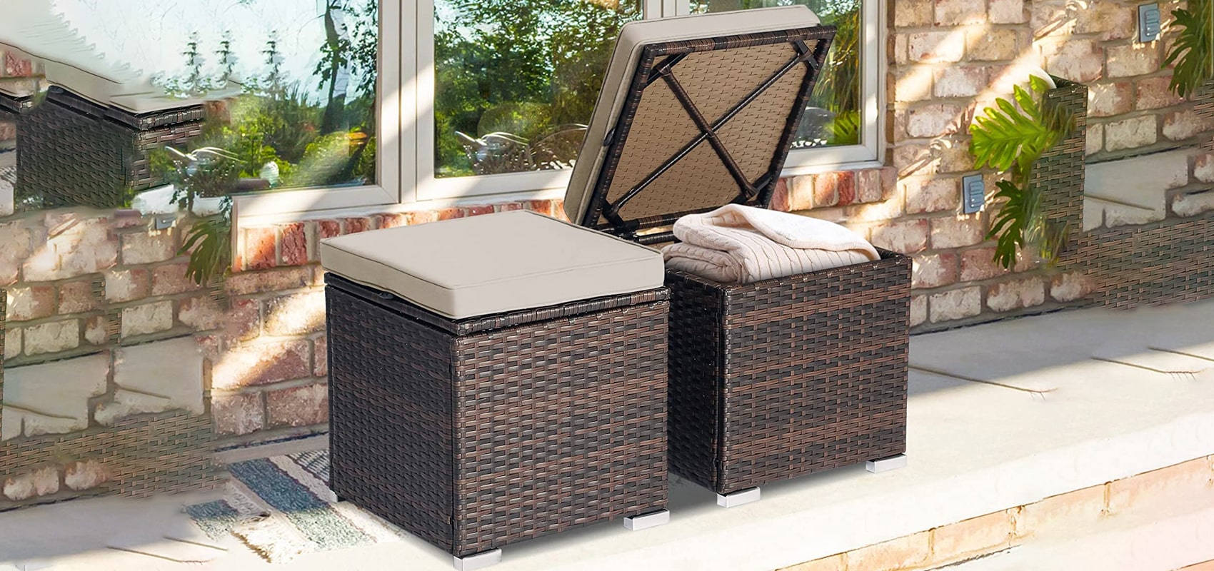 Outdoor Ottoman with storage

