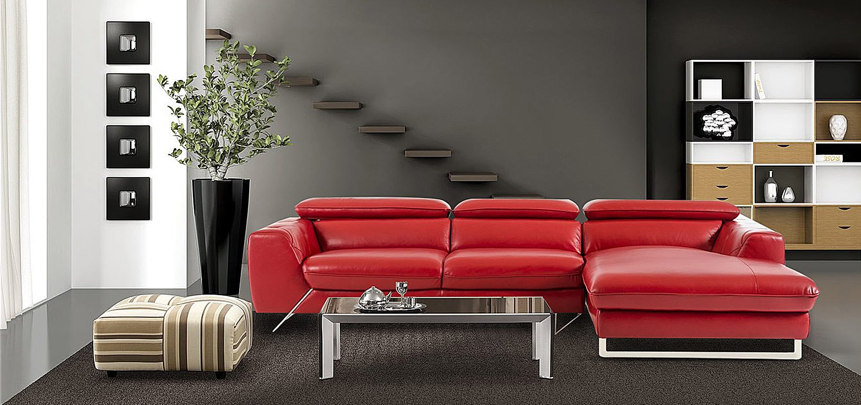 RED SOFA SECTIONAL | RED COUCH SECTIONAL