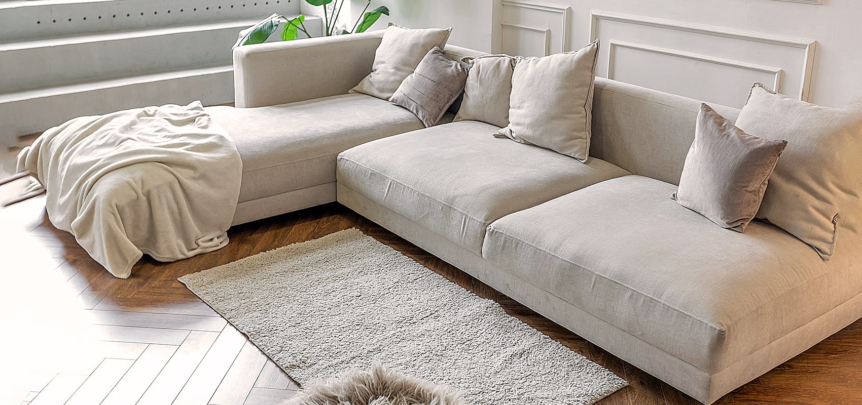 Beige Couch with Chaise | Beige Sofa with Chaise | Sectional Sofas with Chaise Lounge