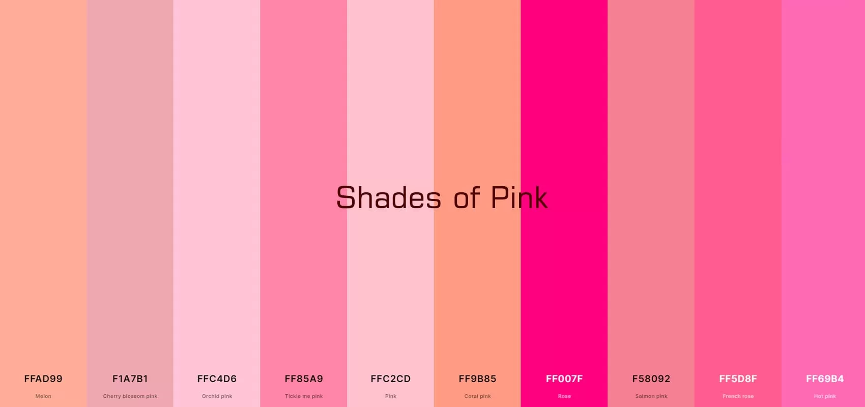 Pink Color Palette | Pink Color Shades