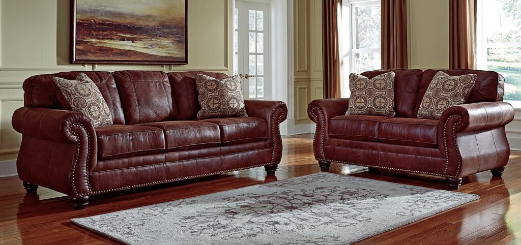 dark brown sofa and loveseat set min