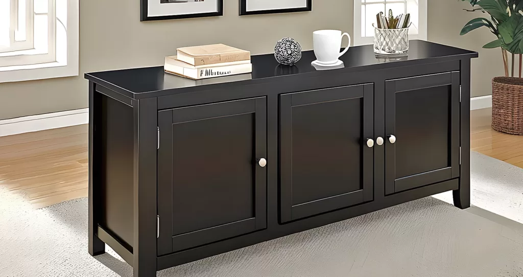 Black Sofa Table with Cabinets