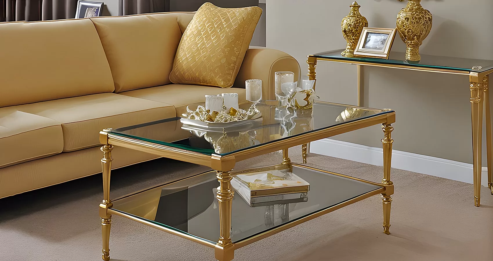 Wood and Glass Console Table | Wood and Glass Sofa Table