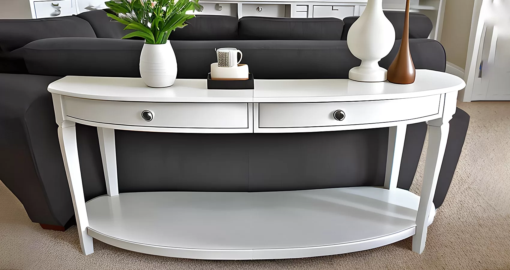 Modern Sofa table Oval Shape