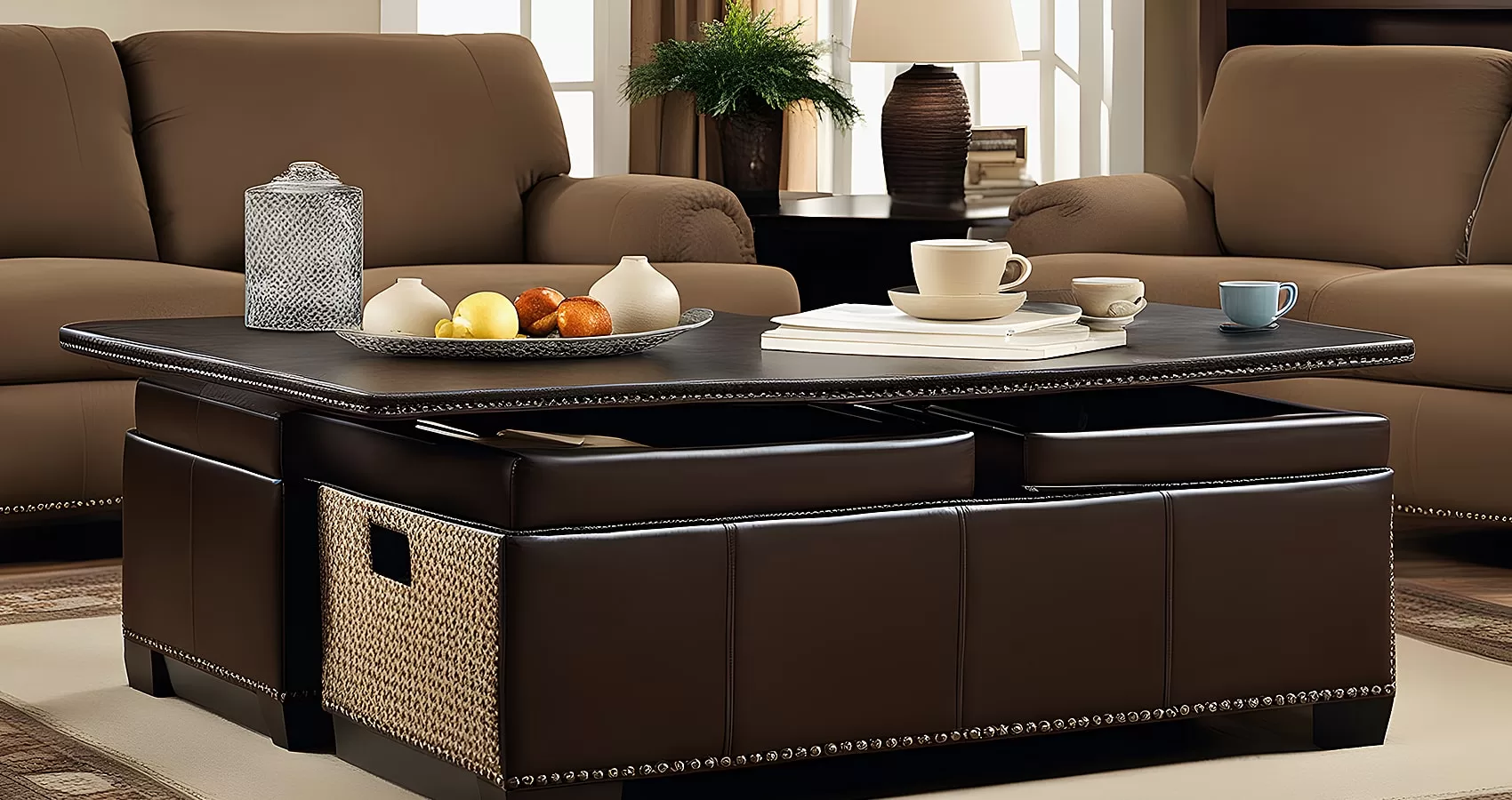 Ottoman coffee table with storage