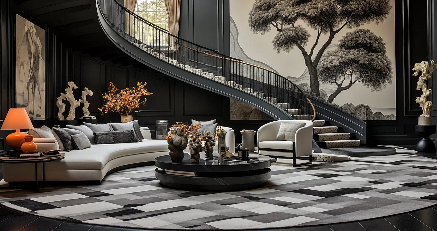 Black and White Living Room | Luxury Black and White Living Room | Black and White Living Room Decor | Black and White Living Room Ideas