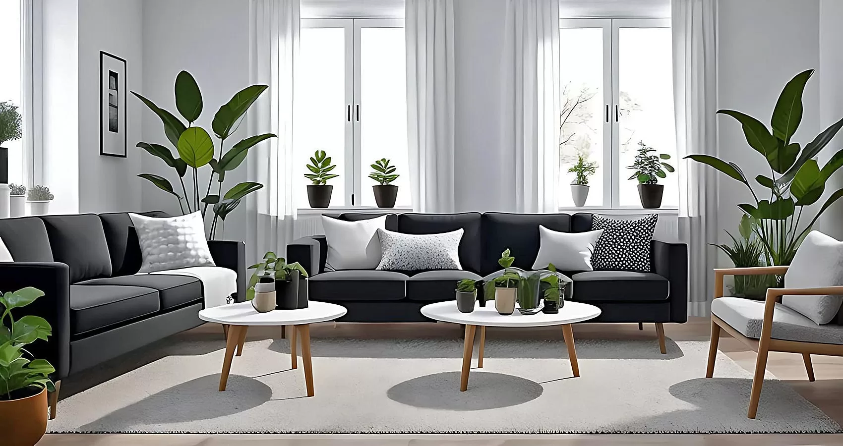 Black and White Living Room | Luxury Black and White Living Room | Black and White Living Room Decor | Black and White Living Room Ideas