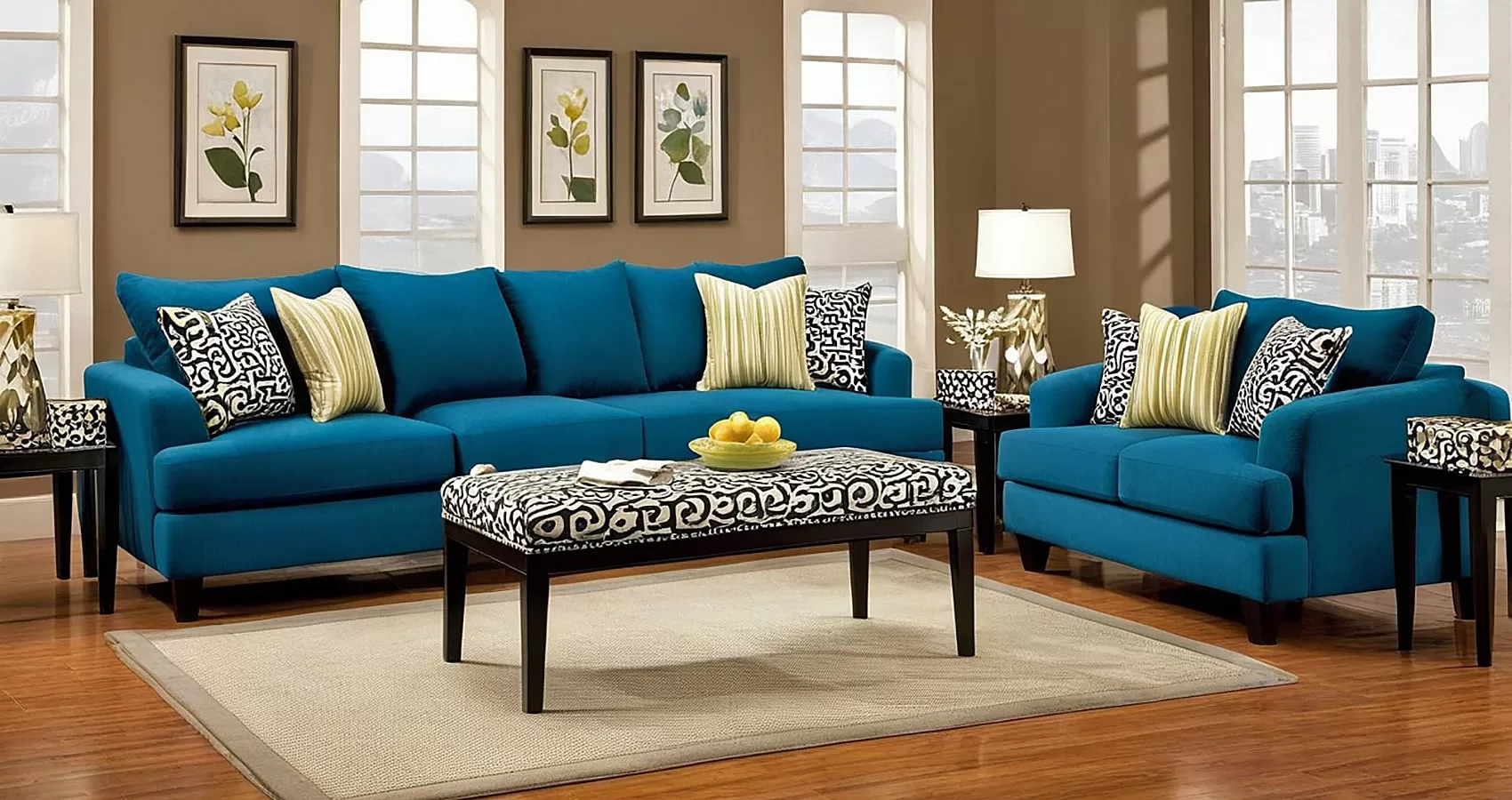 Blue Couch Pillows | Blue Couch Cushions | Blue Sofa Pillows