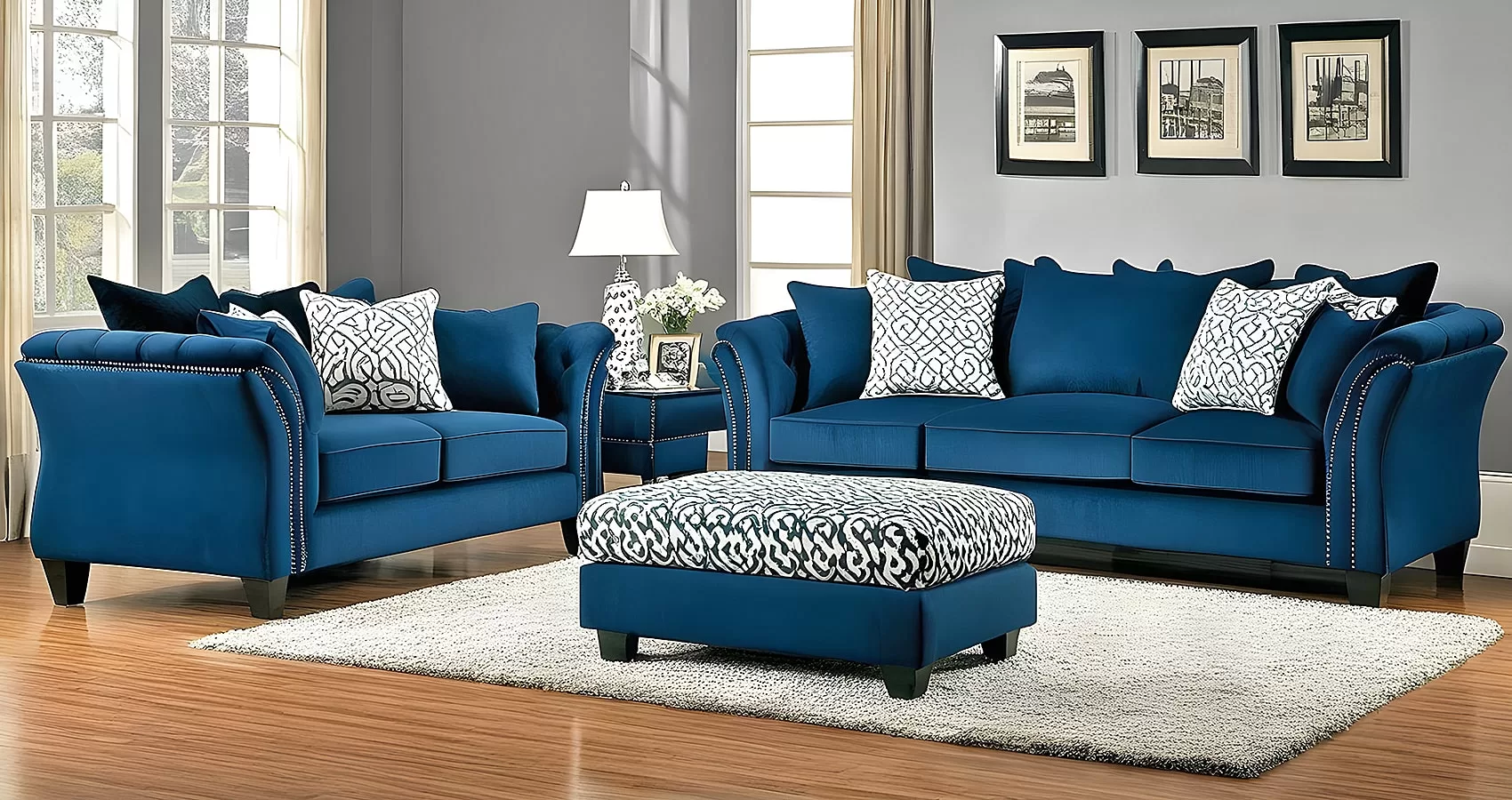 Blue Couch Rug Ideas