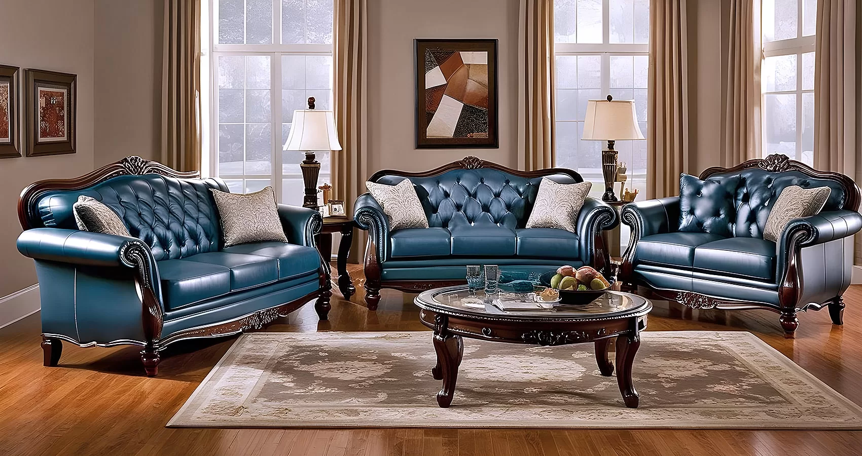 Navy Blue Leather Couch: Timeless Sphistication