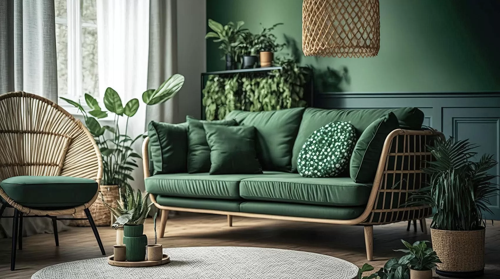 Bohemian Green Couch Living Room: Embracing Eclectic Elegance