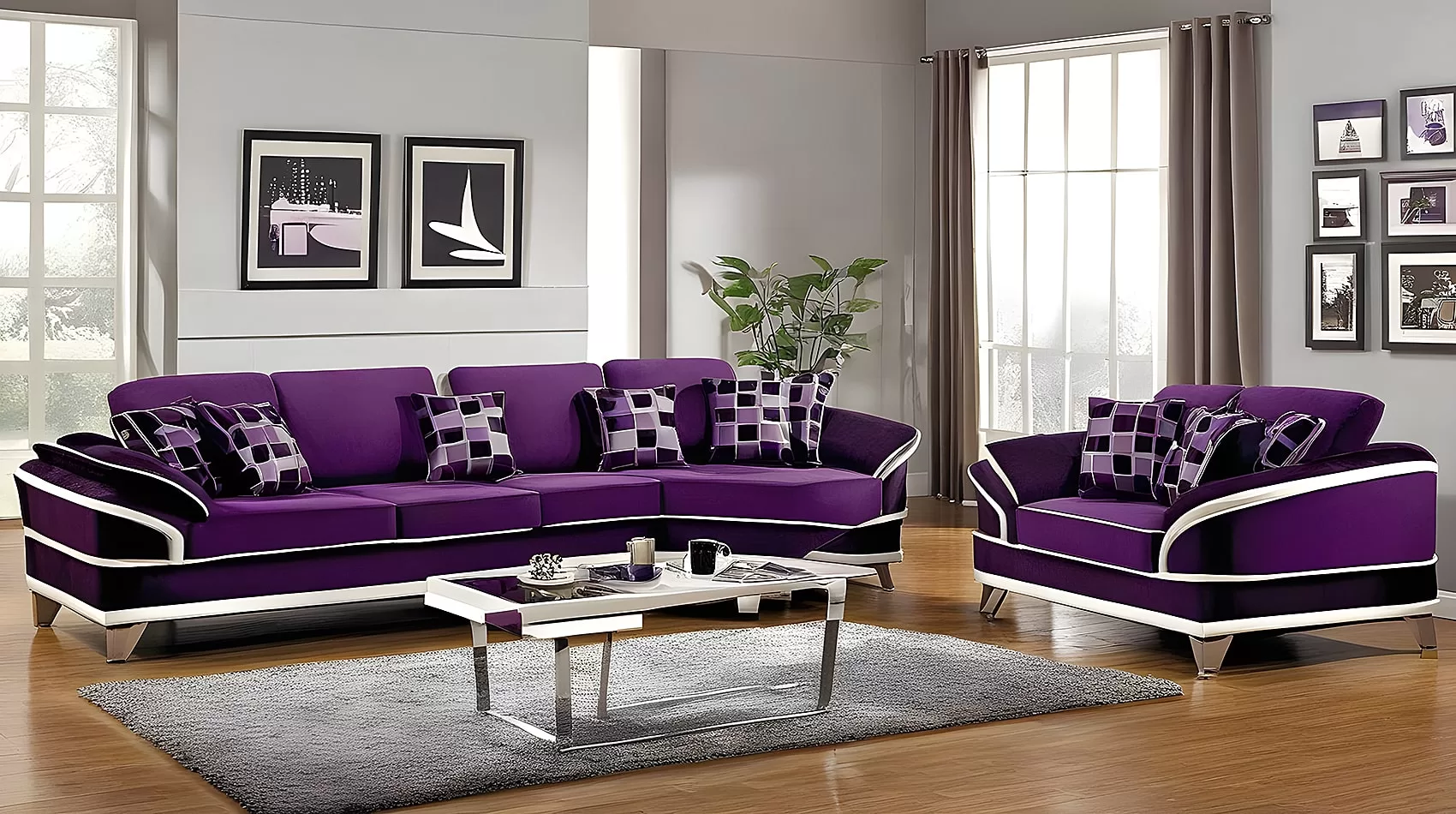 Dark Purple Couch | Dark Purple Sofa Living Room