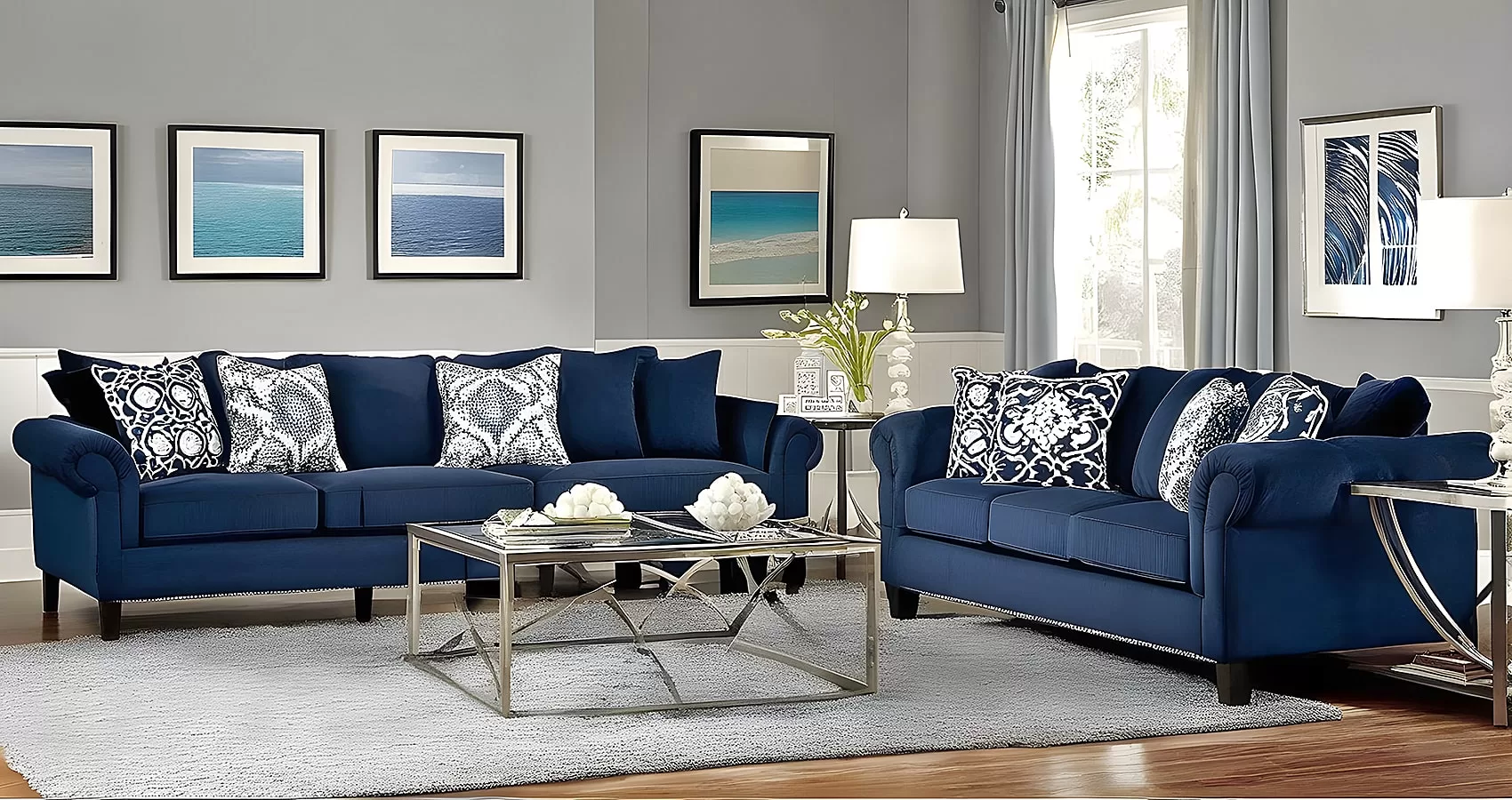 Navy Blue Sofa | Navy Blue Couch | Navy Blue Couch Set | Navy Blue Sofa Set