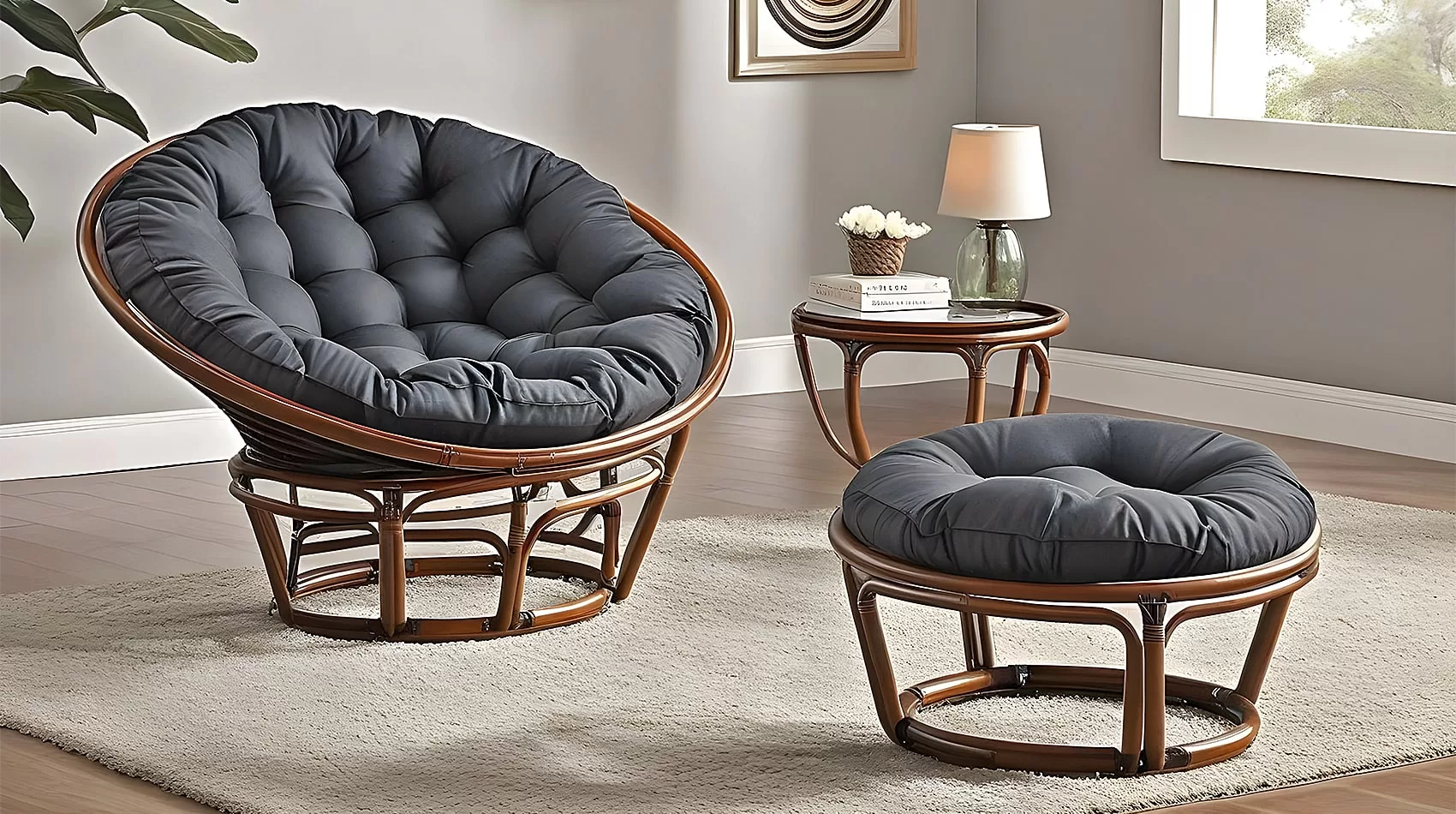 Papasan with Ottoman | Papasan Chair with Ottoman | Papasan Couch with Ottoman