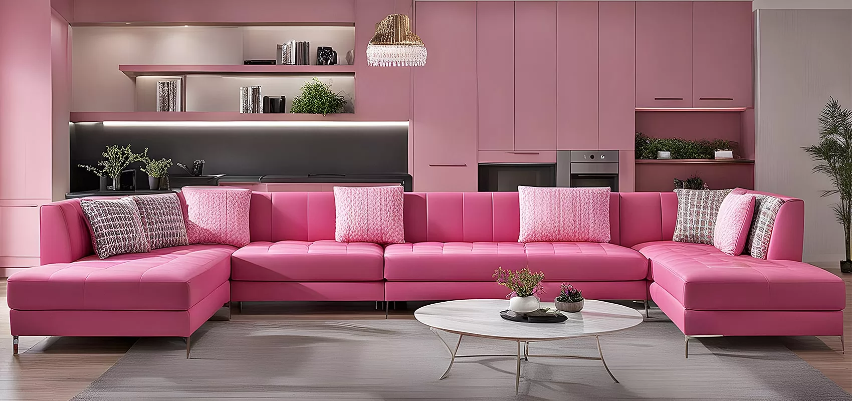 Pink Couch Sectional