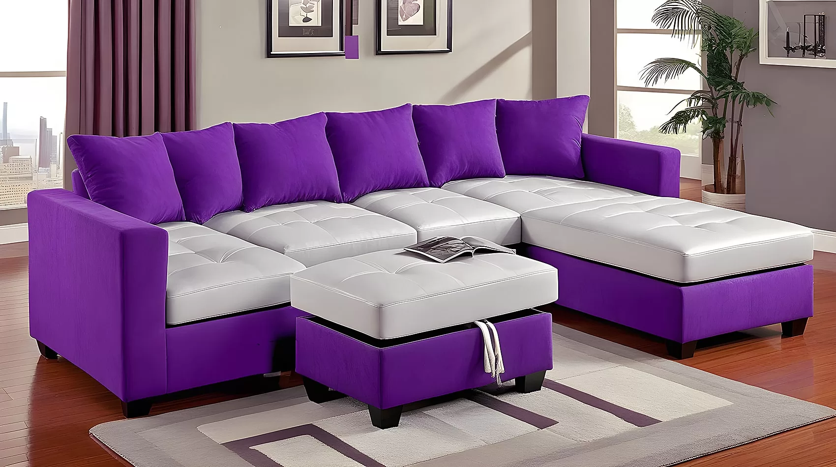 Purple Couch Sectional | Purple Sofa Sectional