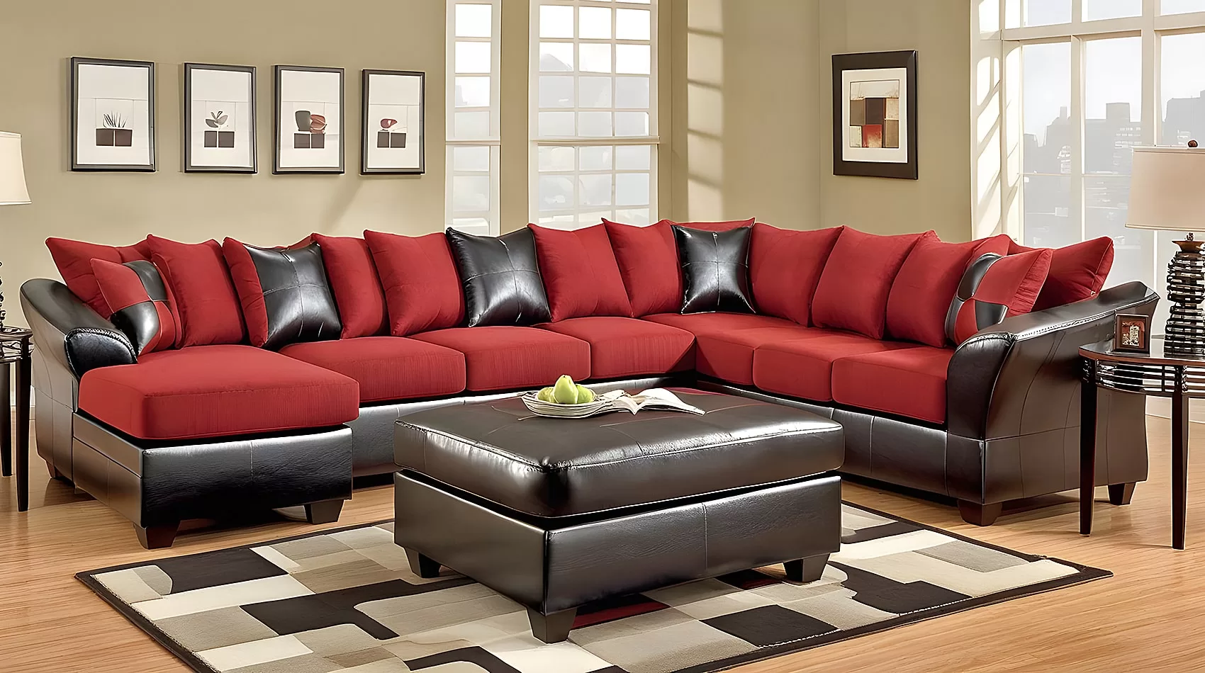 Red Sofa Sectional | Red Couch Sectional