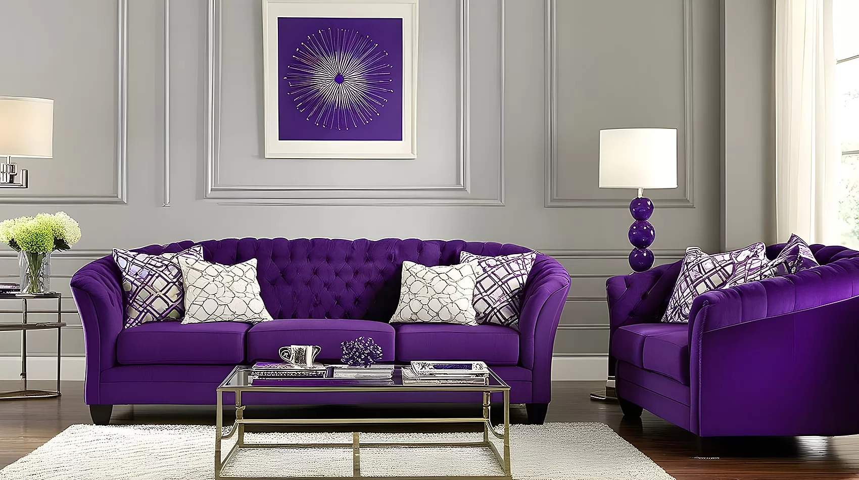 The Allure of Purple | Purple Sofa Sets | Purple Couch Set 