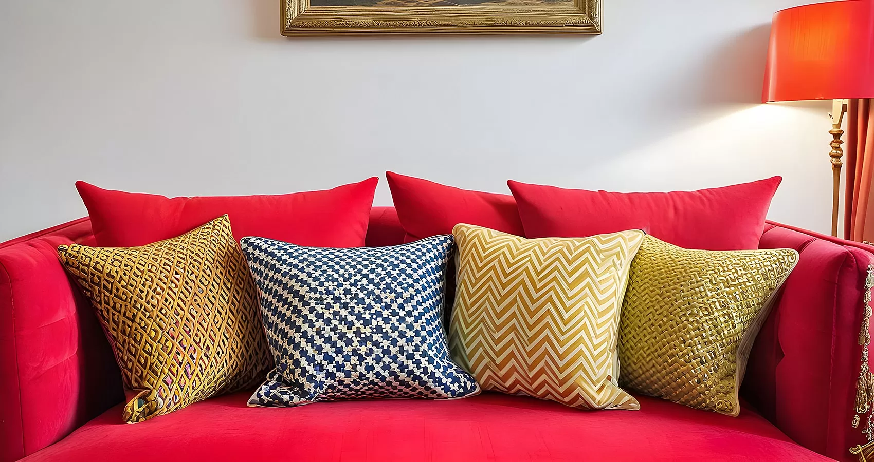Red Couch Pillows | Red Sofa Pillows