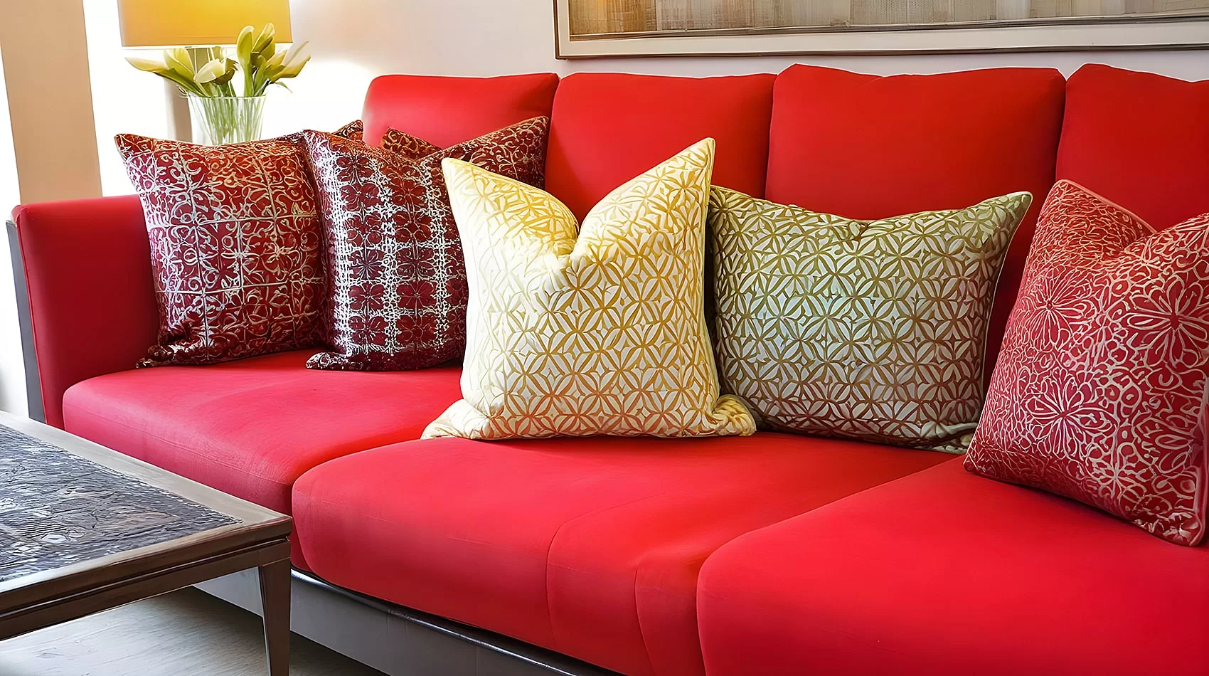 Red Couch Pillows | Red Sofa Pillows