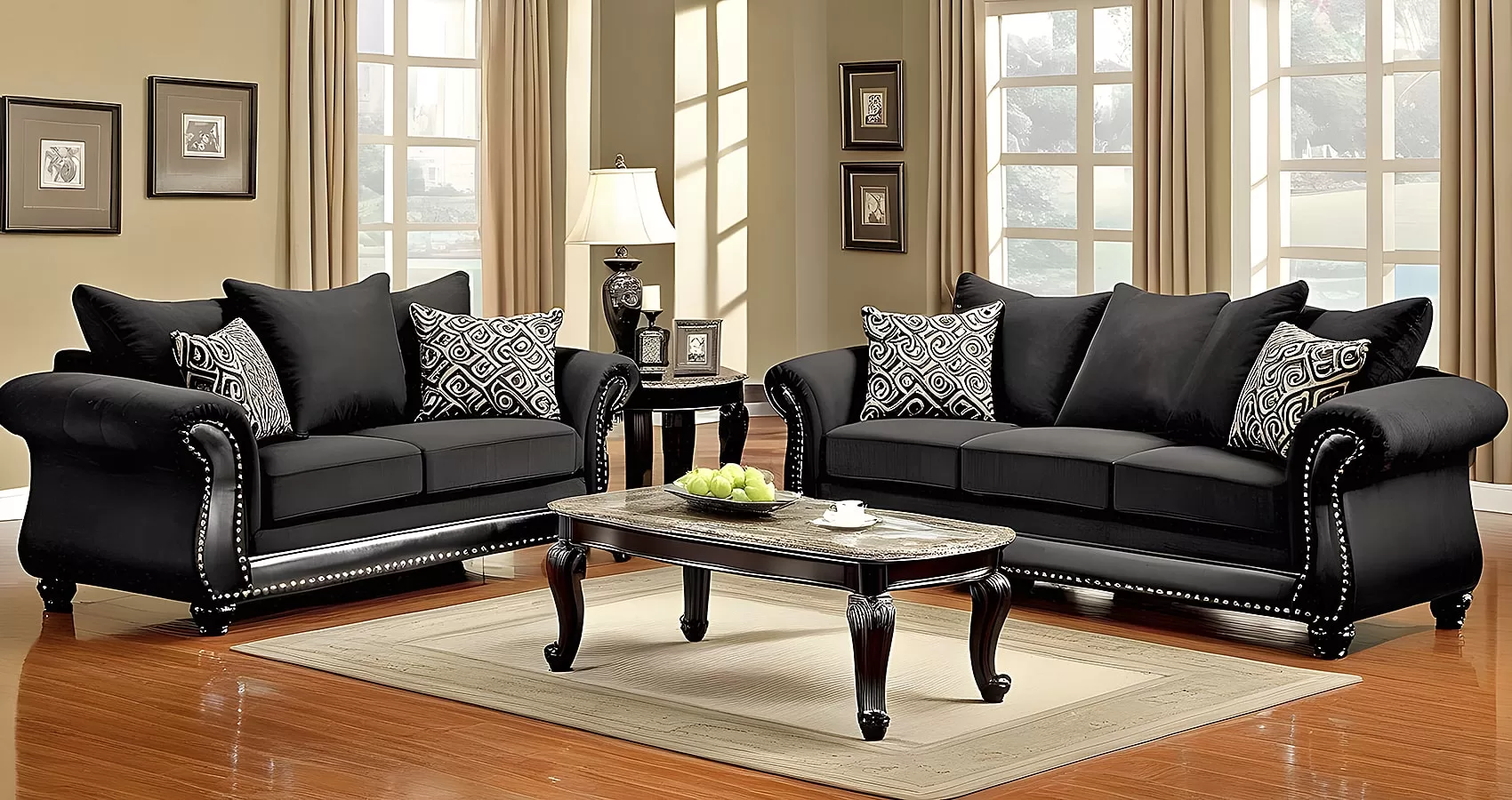 Black Sofa and Loveseat | Black Couch and Loveseat