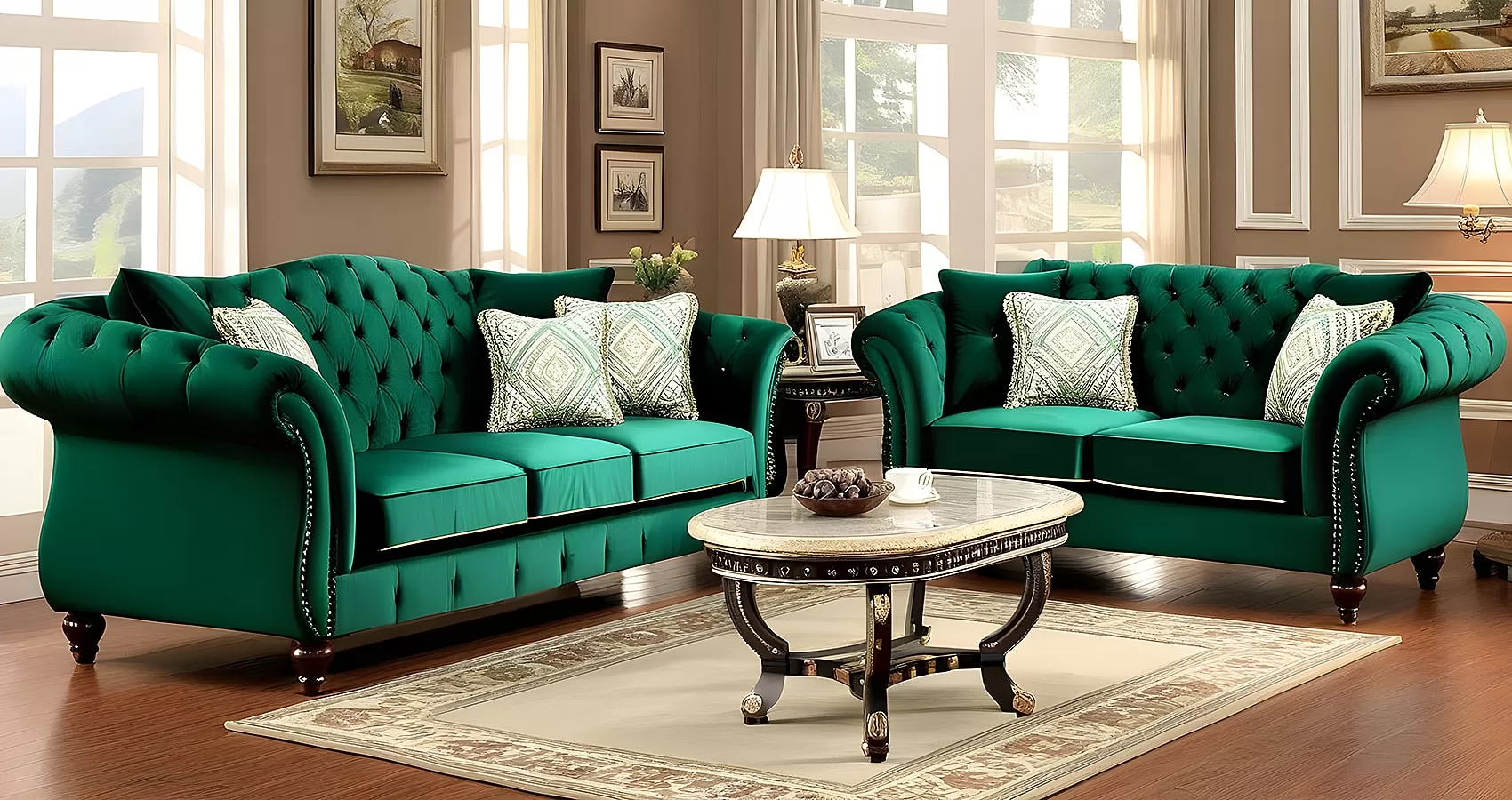 Vintage Green Velvet Couch: Velvet Green Sofa