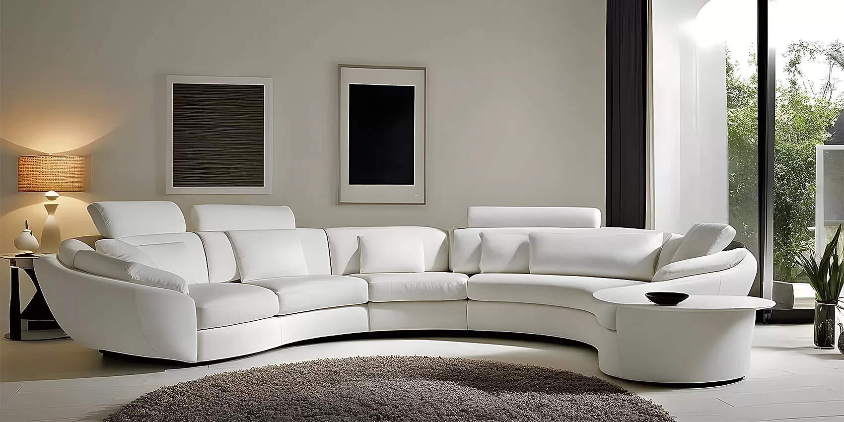 Curved White Sofa | Curved White Couch