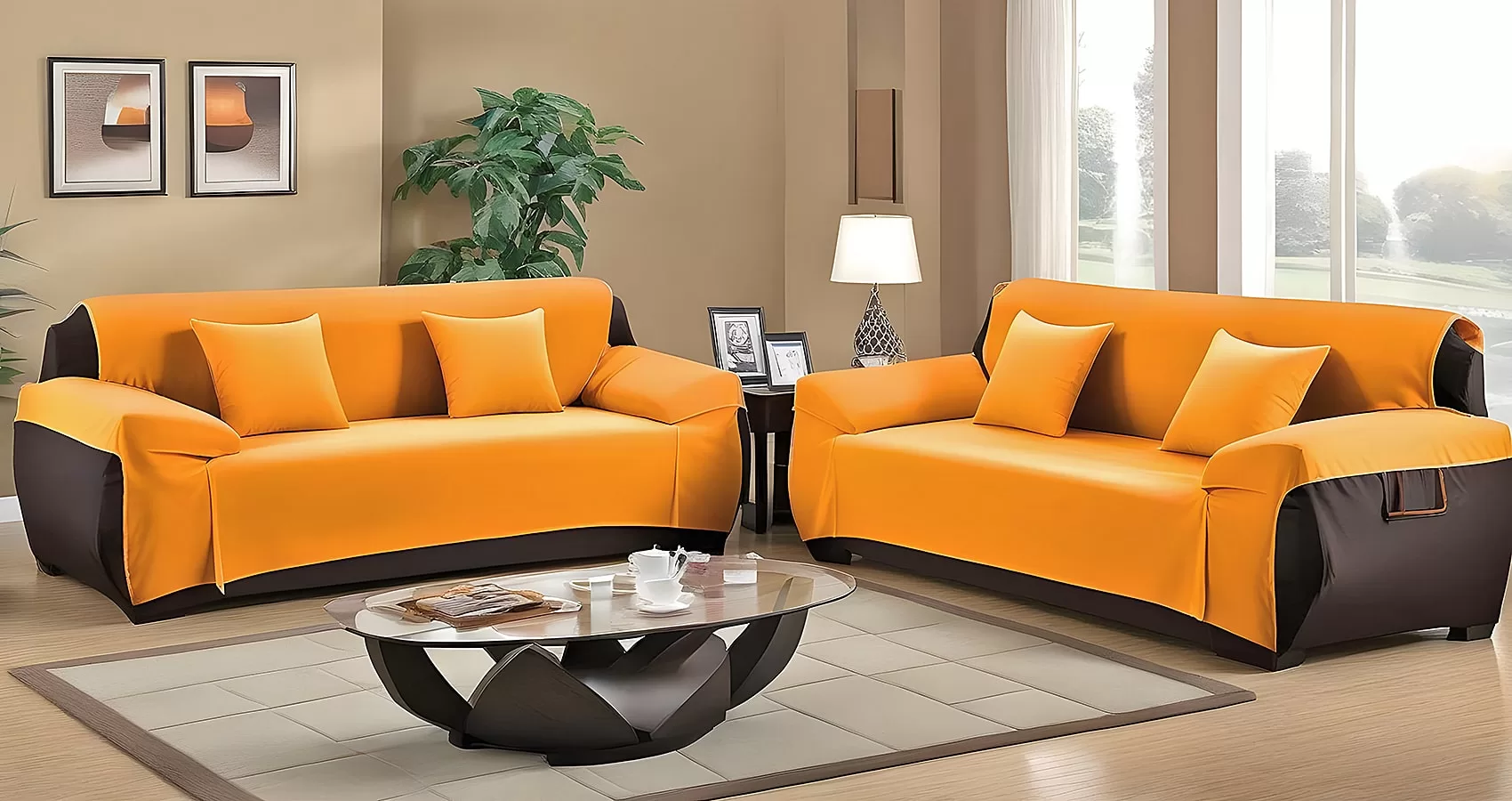 Orange Couch Covers | Orange Sofa Covers