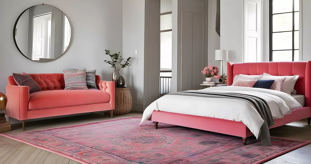 Pink Sofa for Bedroom | Pink Couch for Bedroom