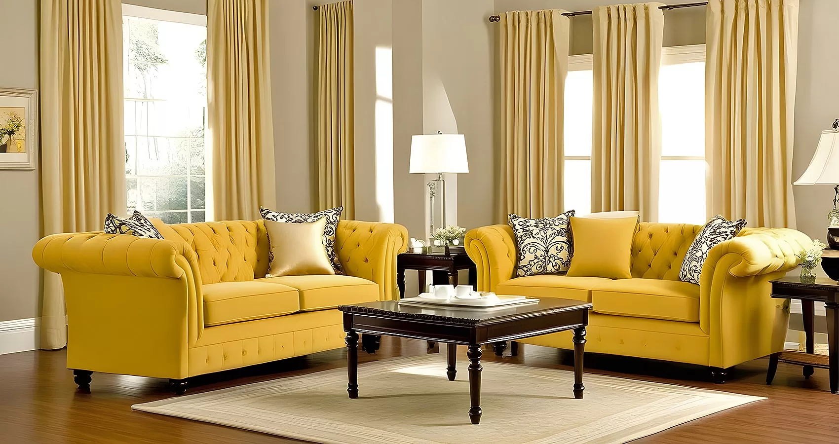 Living Room with Yellow Couch | Yellow Couch Living Room Ideas | Yellow Couch Living Room | Yellow Sofa Living Room
