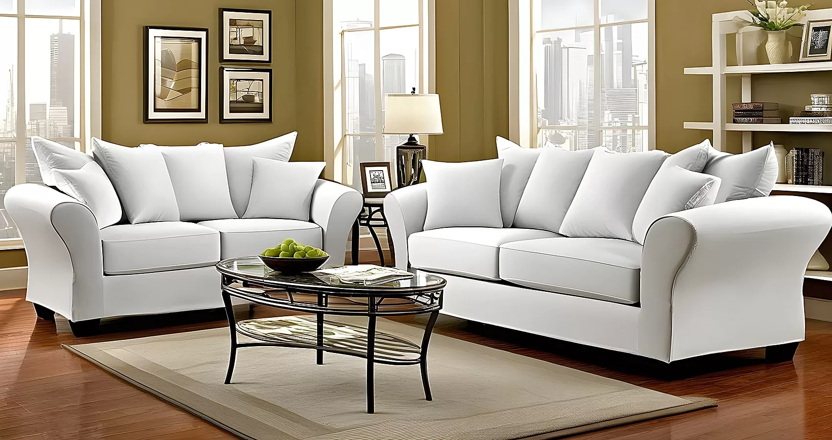 White Couch Covers | White Sofa Covers | White Sofa Slipcover | White SlipCovered Sofa | White Slip Covered Sofa