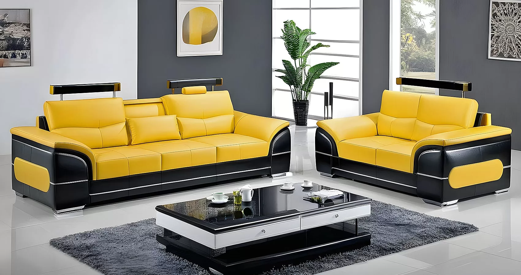 Leather Yellow Sofa | Leather Yellow Couch: A Stylish and Vibrant Addition to Your Home
