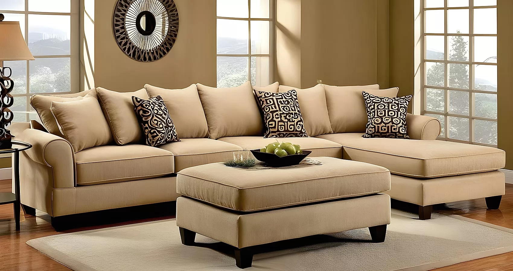 Beige Couch with Chaise | Beige Sofa with Chaise