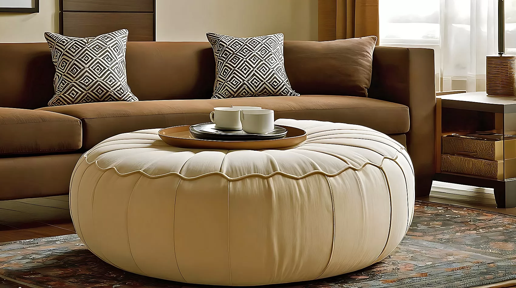 Cream Pouf