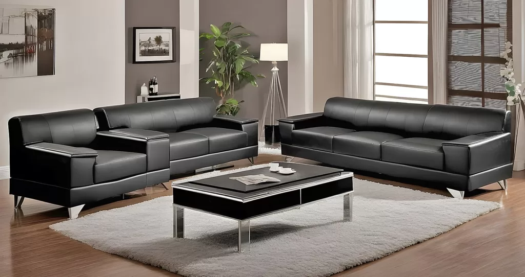 Faux Leather Black Couch: Comfort with Elegance