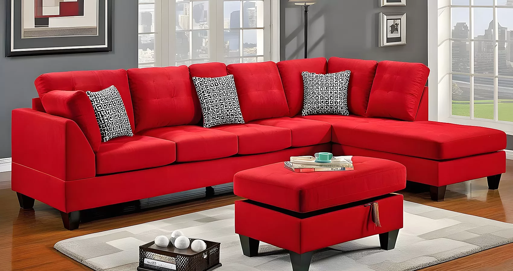 Red Sofa Sectionals | Red Couch Sectionals