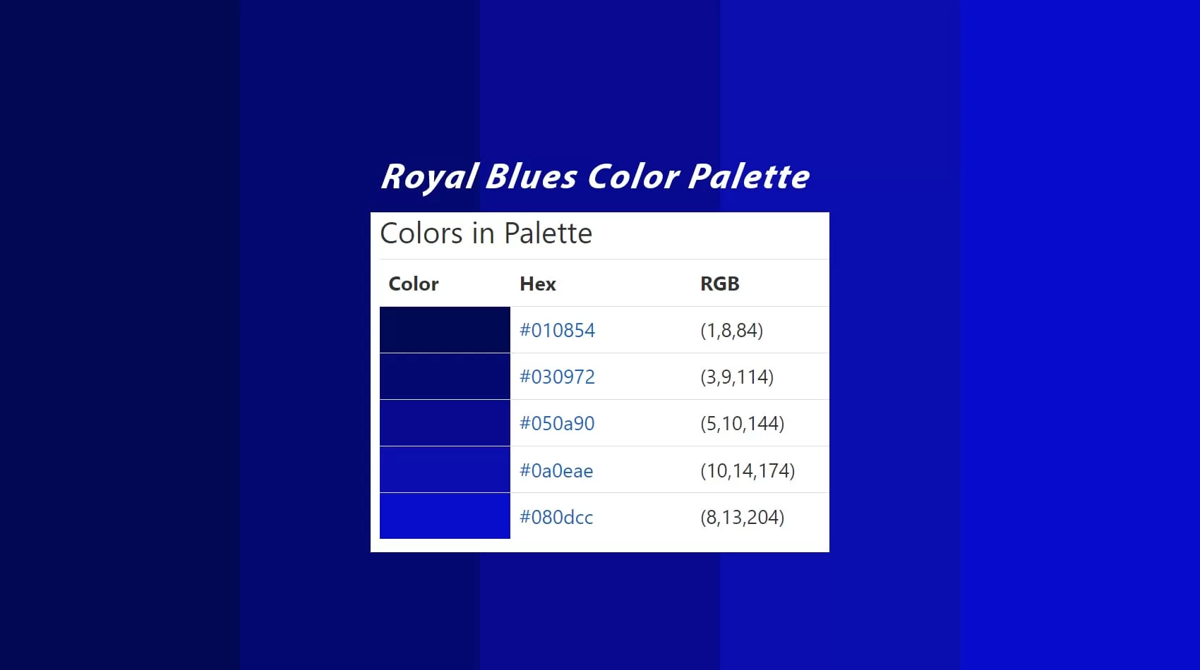 Royal Blue Color |  Royal Blue Hex 