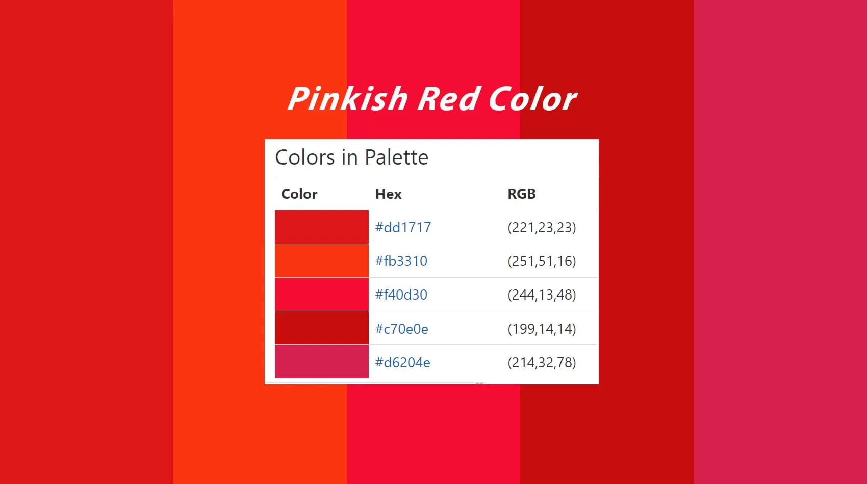 Pinkish Red Color